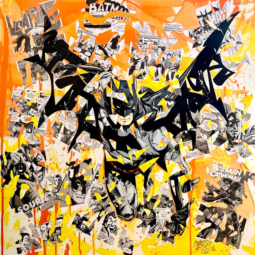 Batman (Original mixed-media on canvas) by Yoann Bonneville - Signature Fine Art