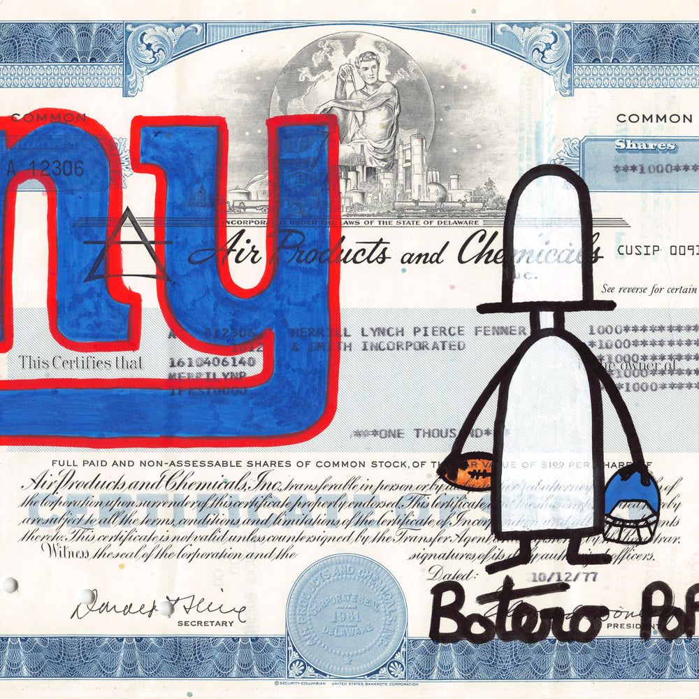 New York Giants by Botero Pop - Signature Fine Art